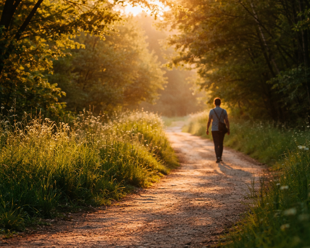 道の途中にいる男性
